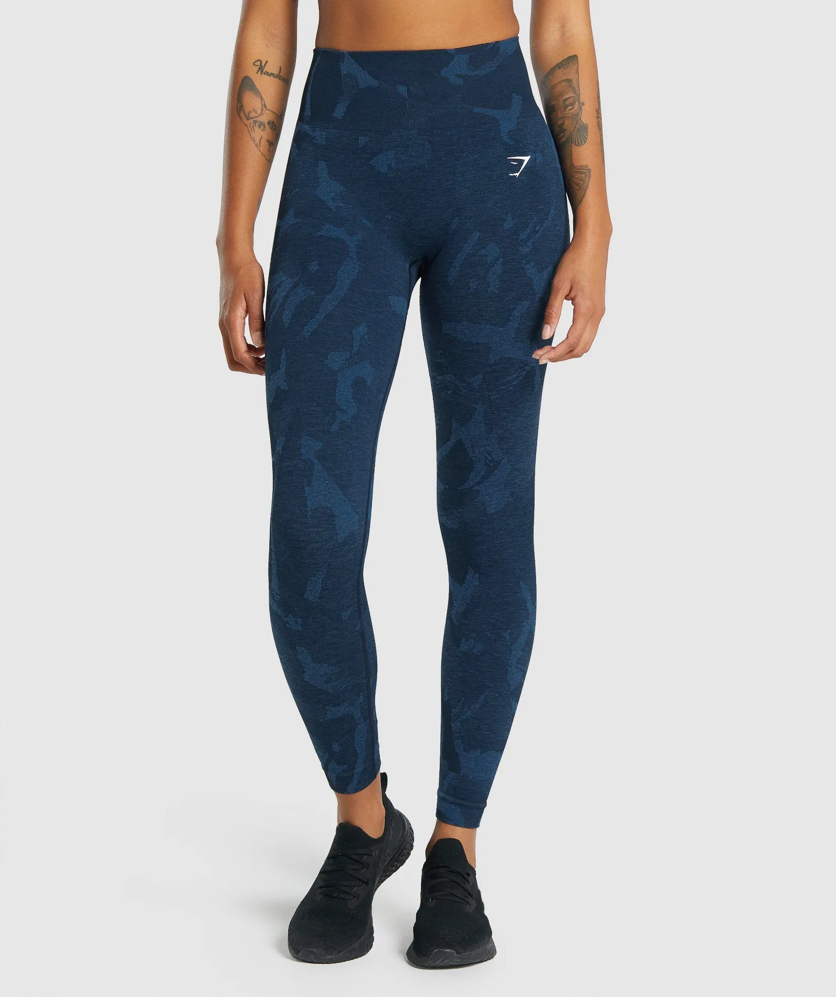 Gymshark Adapt Camo Seamless Leggings - Savanna | Navy sold by Gymshark