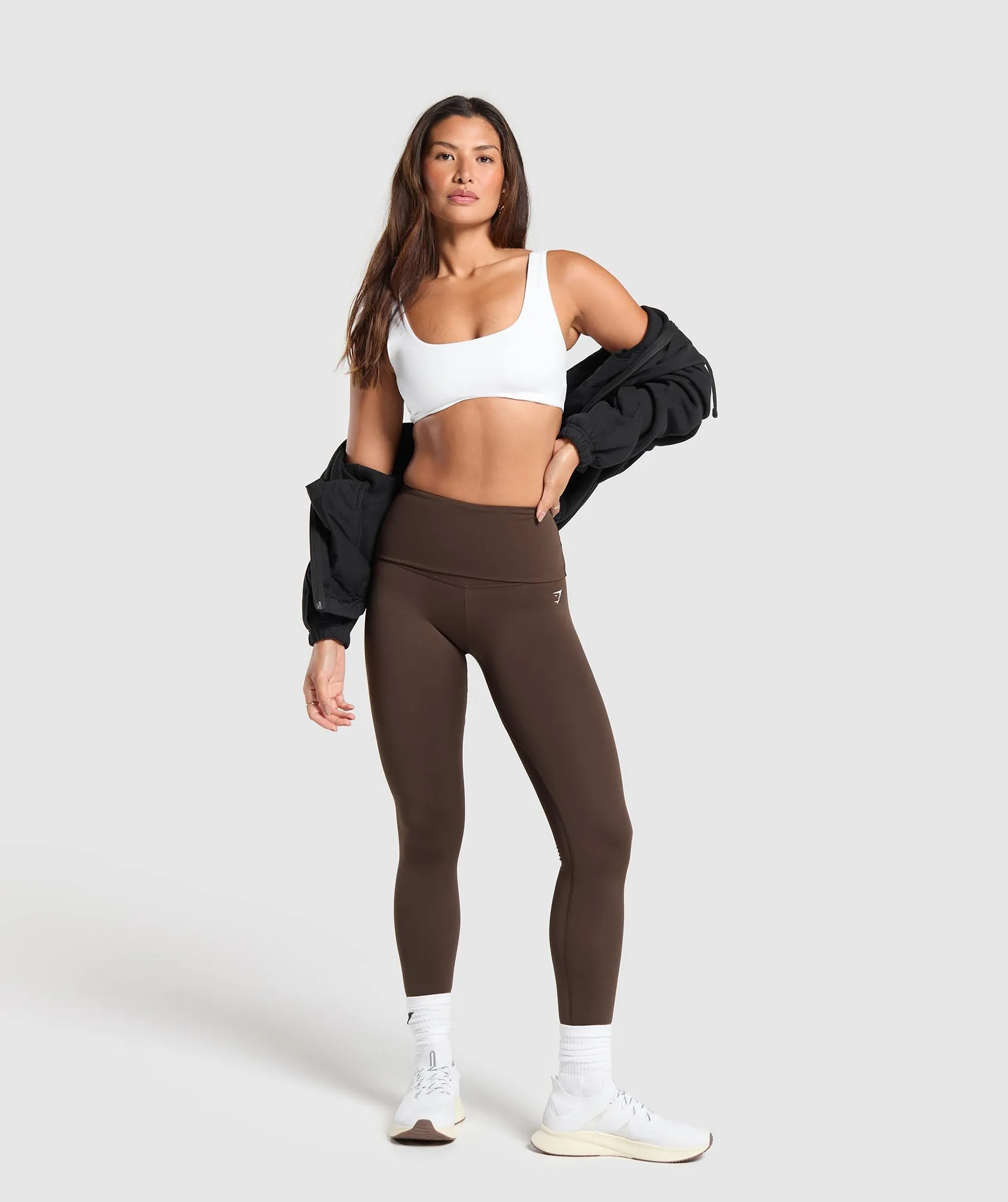Gymshark Everyday Foldover Leggings - Archive Brown sold by Gymshark product image thumbnail 4