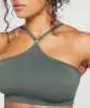 Gymshark Adapt Fleck Seamless Halterneck Bralette- Slate Teal/Cargo Teal sold by Gymshark