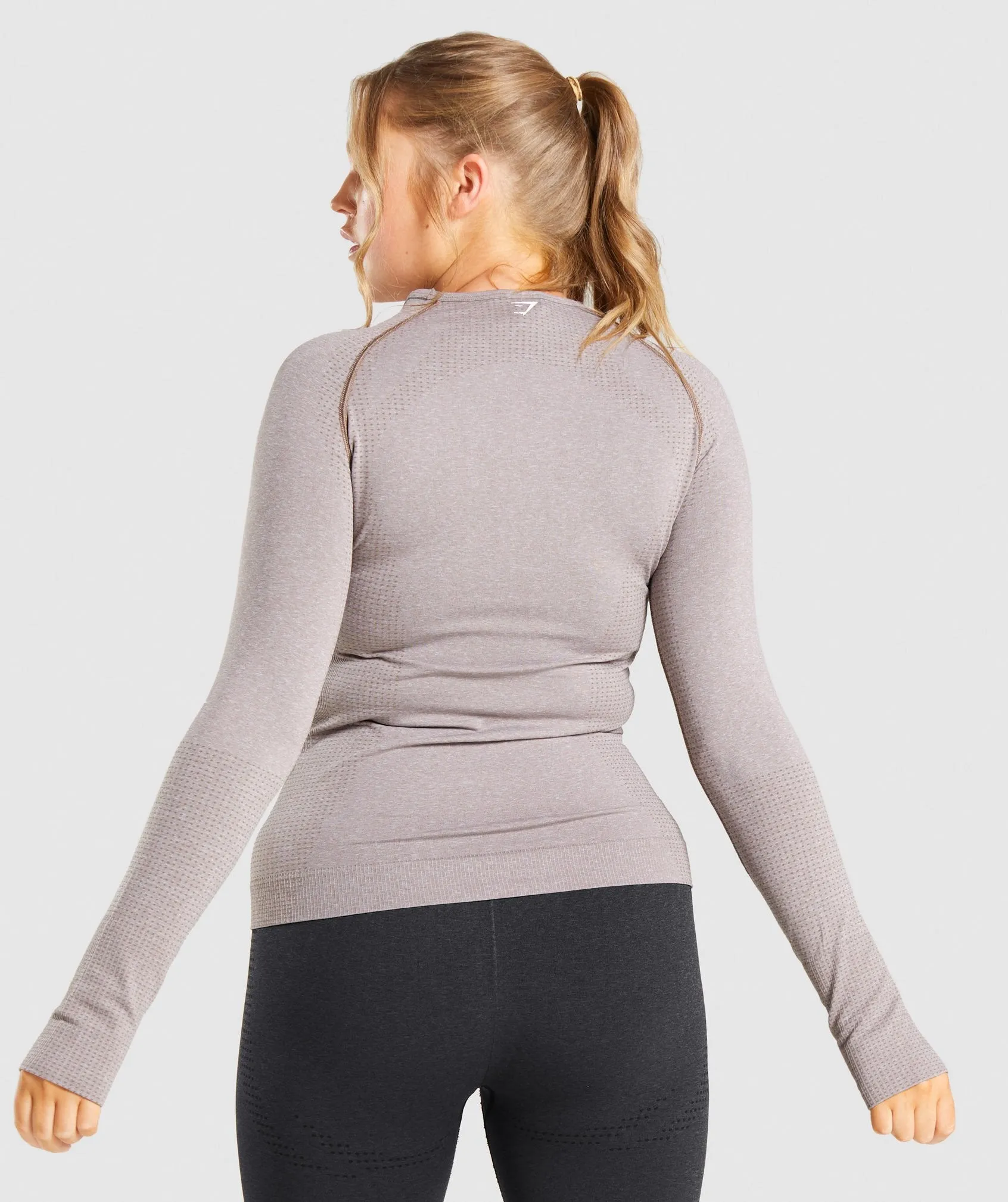 Gymshark Vital Seamless 2.0 Long Sleeve Top - Taupe Marl sold by Gymshark product image thumbnail 2