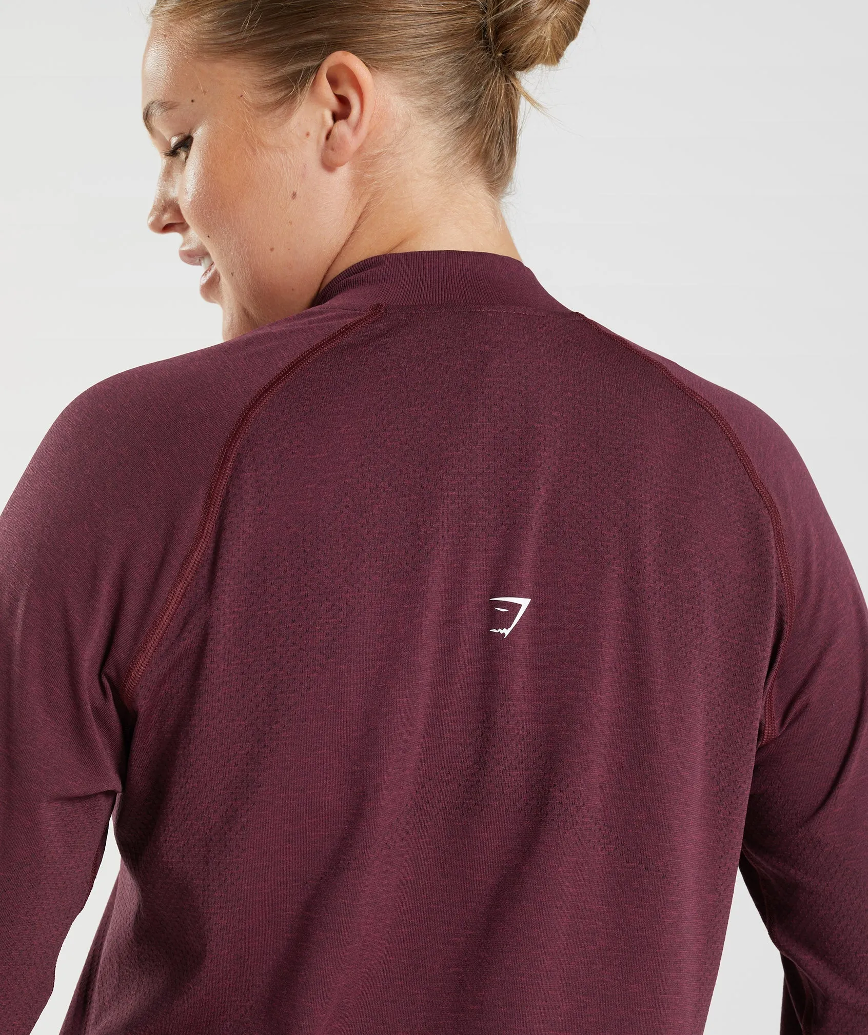 Gymshark Vital Seamless 2.0 1/2 Zip Pullover - Baked Maroon Marl sold by Gymshark product image thumbnail 5