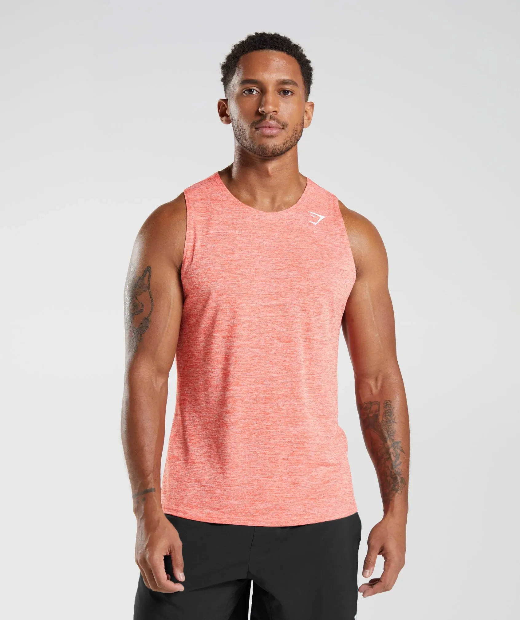Gymshark Arrival Marl Tank - Orange/White Marl sold by Gymshark