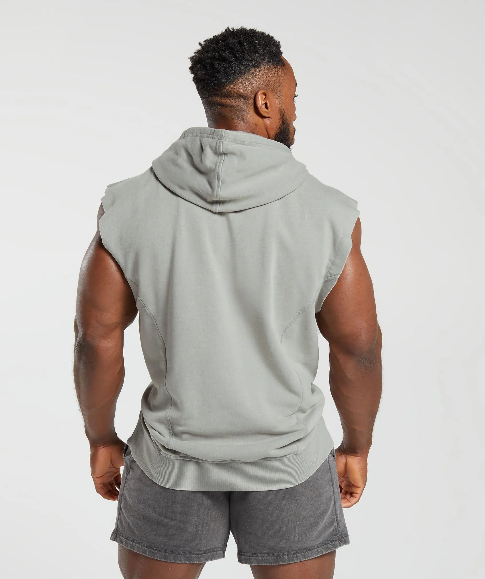 Gymshark Heritage Washed Sleeveless Zip Hoodie - Smokey Grey sold by Gymshark product image thumbnail 2