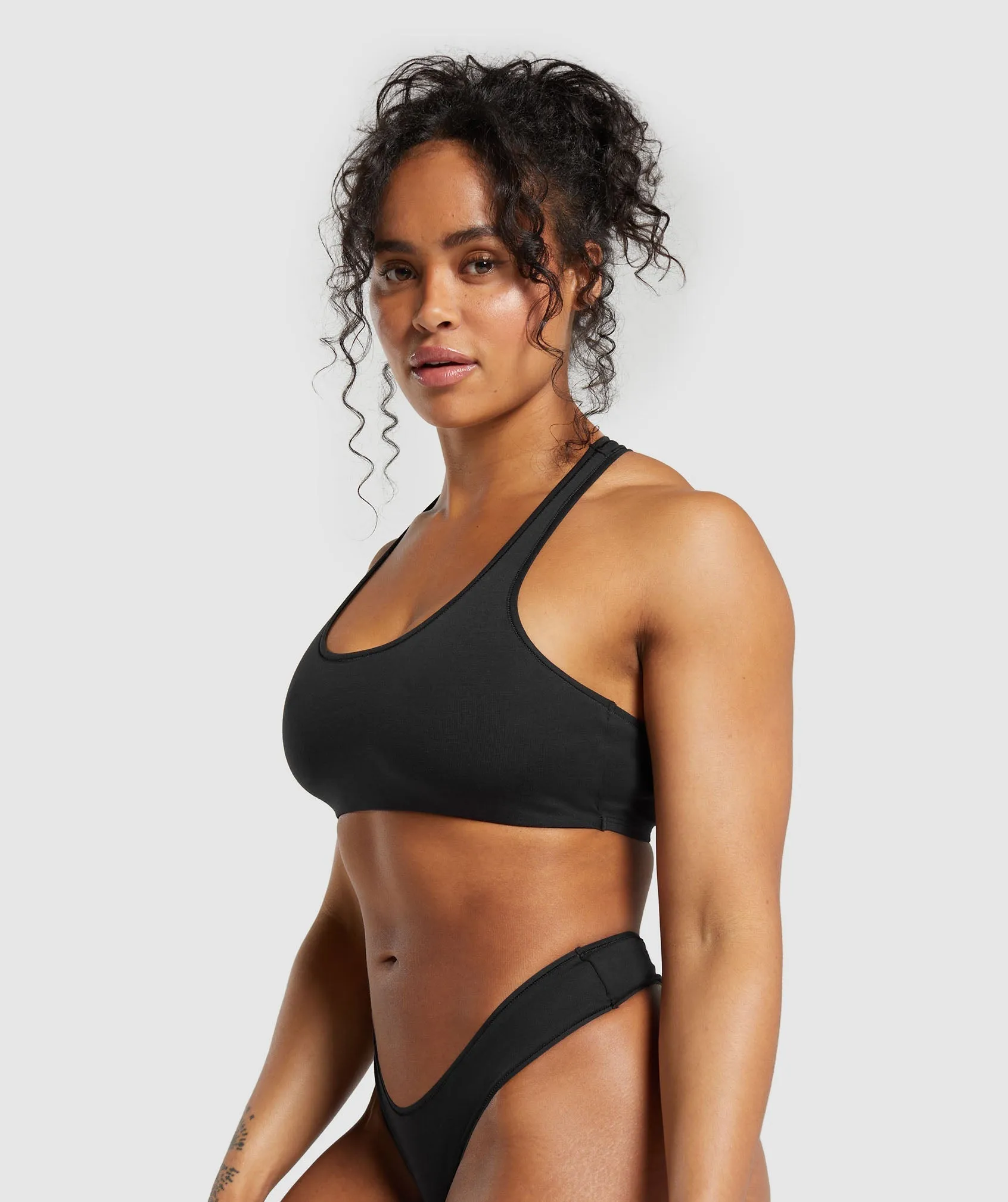 Gymshark Cotton Bralette - Black sold by Gymshark product image thumbnail 3