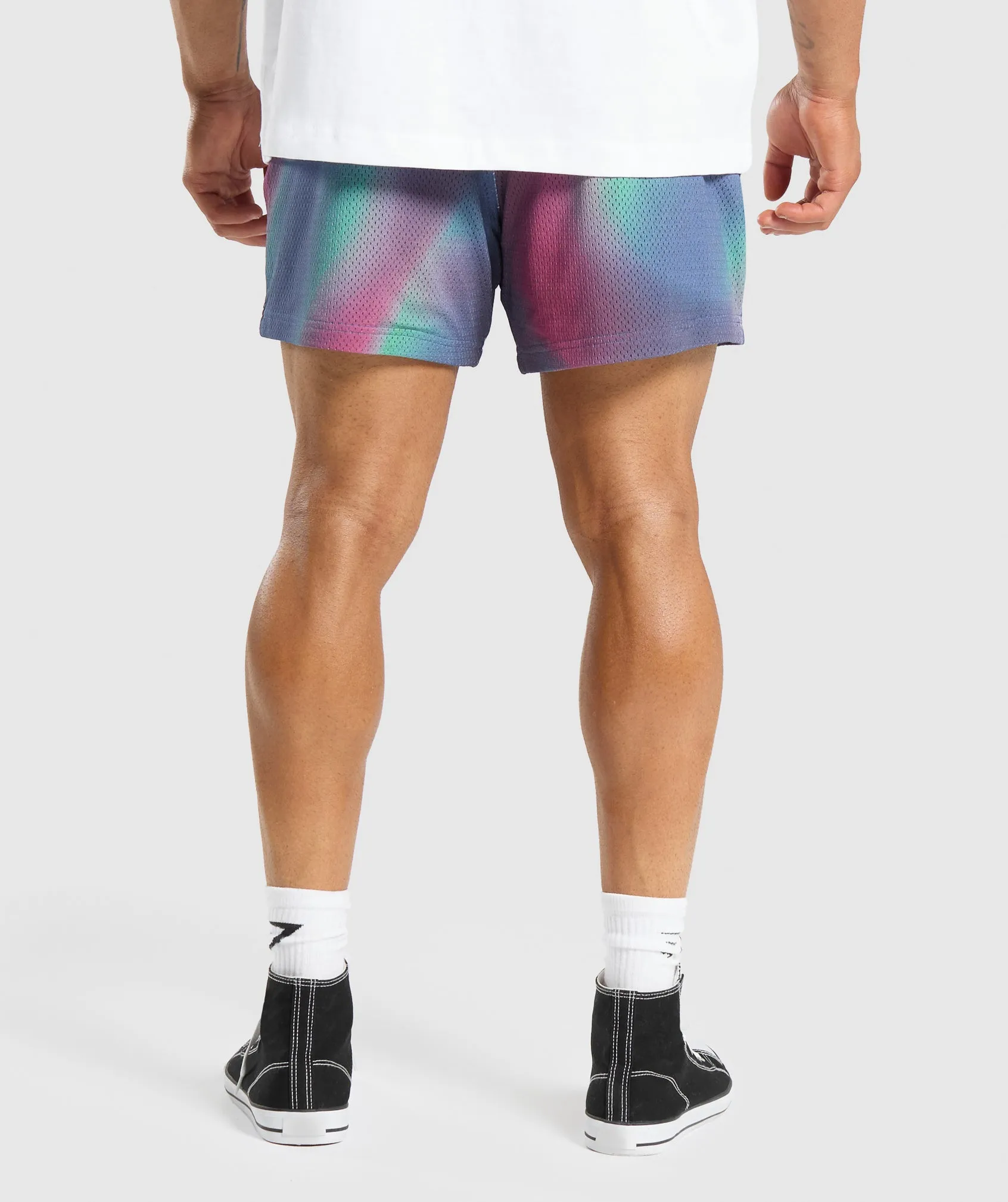 Gymshark Printed Lifting Mesh 5" Shorts - White sold by Gymshark product image thumbnail 3