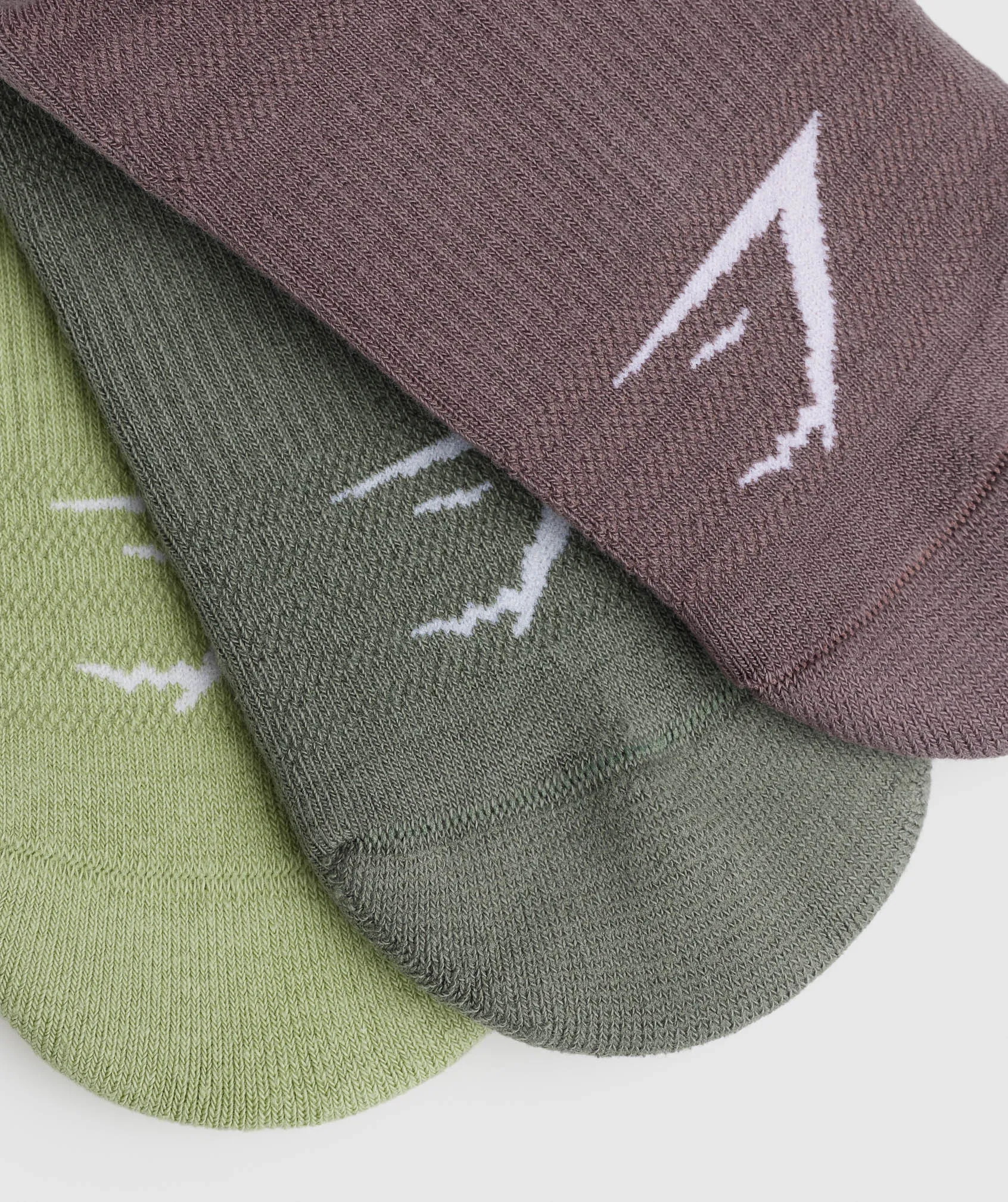 Gymshark Ankle Socks 3pk - Walnut Mauve/Light Sage Green/Dusk Green sold by Gymshark product image thumbnail 2