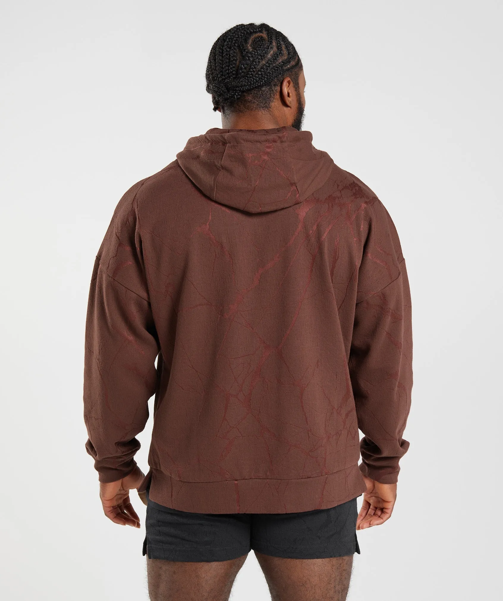 Gymshark Power Zip Hoodie - Cherry Brown Print sold by Gymshark product image thumbnail 2