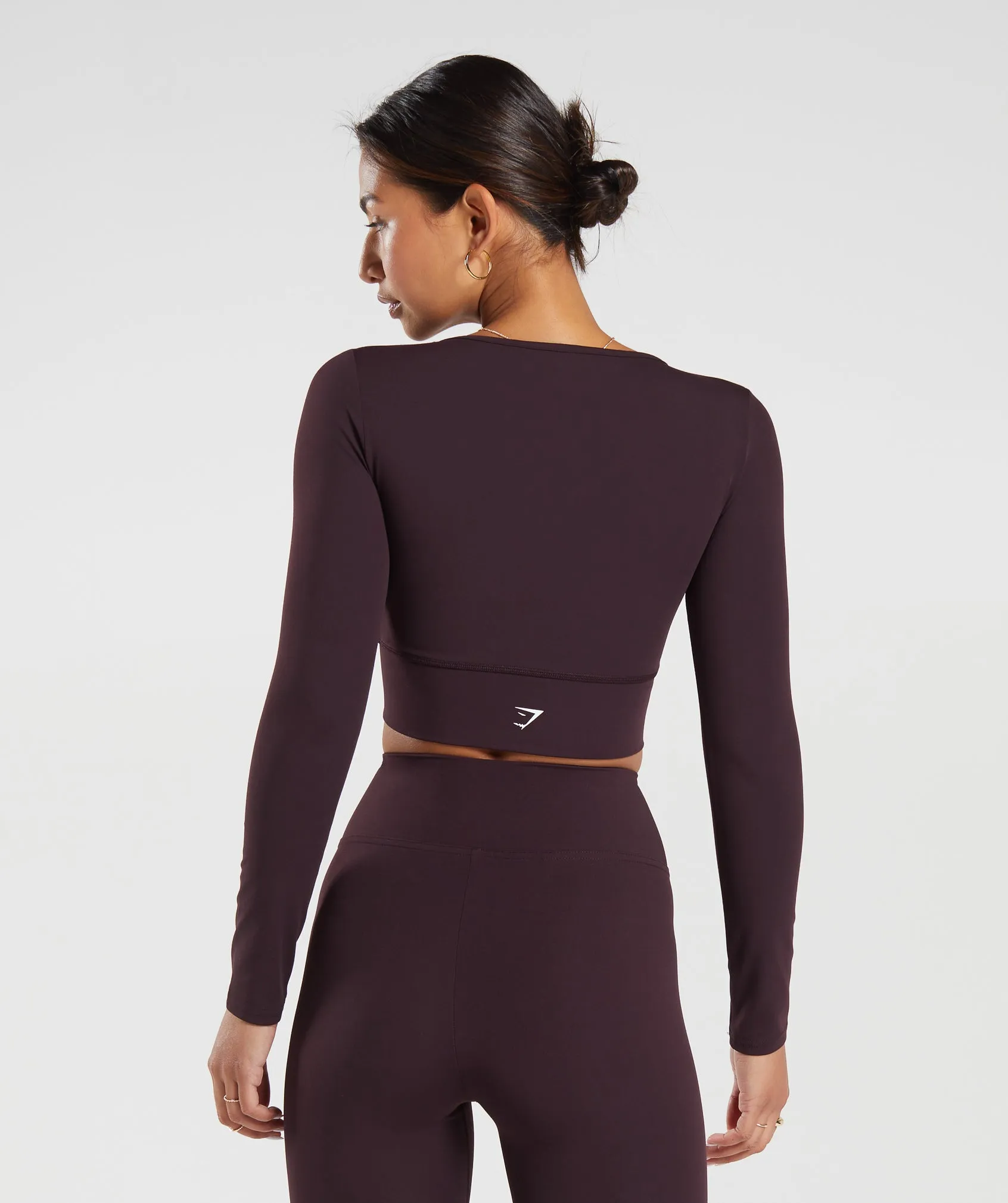 Gymshark Crossover Long Sleeve Crop Top - Plum Brown sold by Gymshark product image thumbnail 2