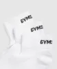 Gymshark GS Jacquared Quarter Socks 3pk - White sold by Gymshark