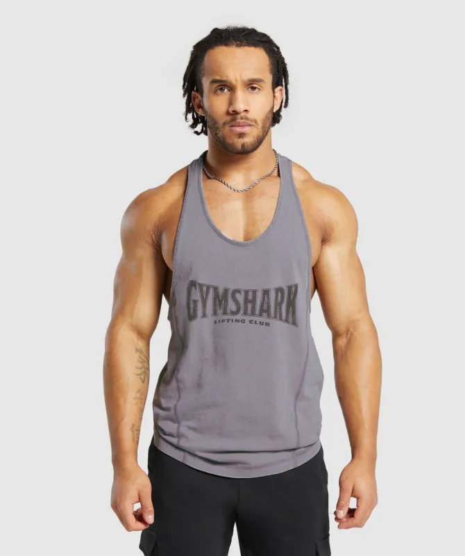 Gymshark Heritage Washed Stringer - Fog Purple sold by Gymshark