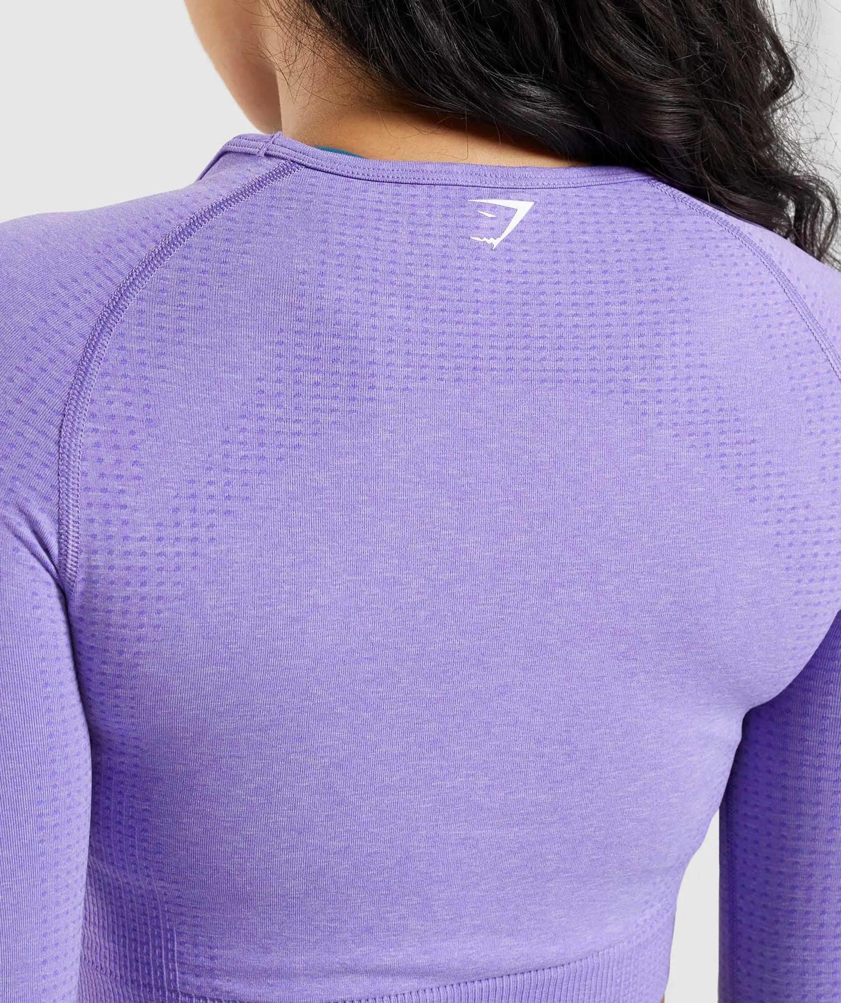 Gymshark Vital Seamless 2.0 Long Sleeve Crop Top - Bright Purple Marl sold by Gymshark product image thumbnail 5