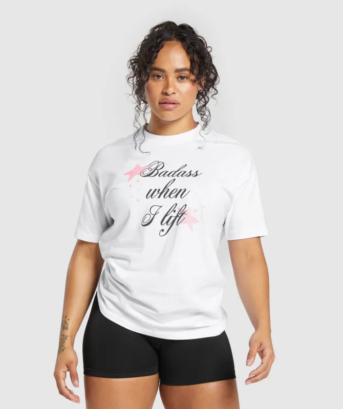 Gymshark When I Lift Oversized T-Shirt - White made by Gymshark