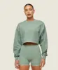 Gymshark everywear Cropped Long Sleeve Tee - Dollar Green sold by Gymshark