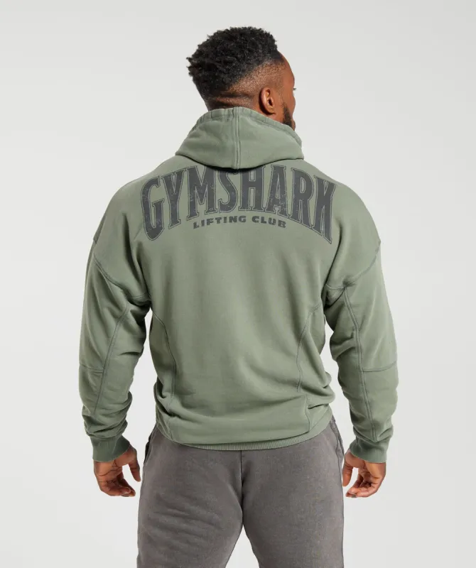 Gymshark Heritage Washed Hoodie - Dusk Green sold by Gymshark
