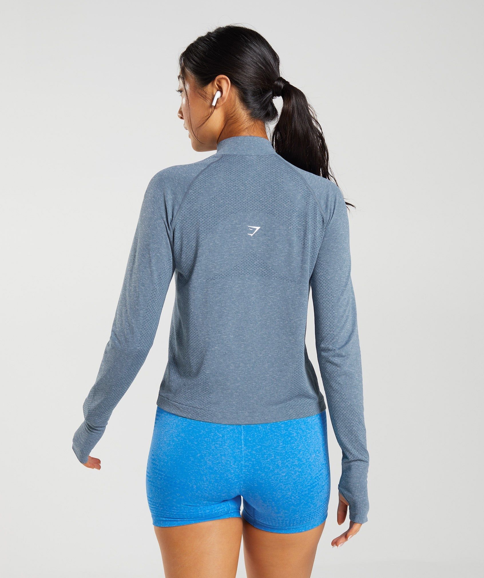 Gymshark Vital Seamless 2.0 1/4 Track Top - Evening Blue Marl sold by Gymshark product image thumbnail 2
