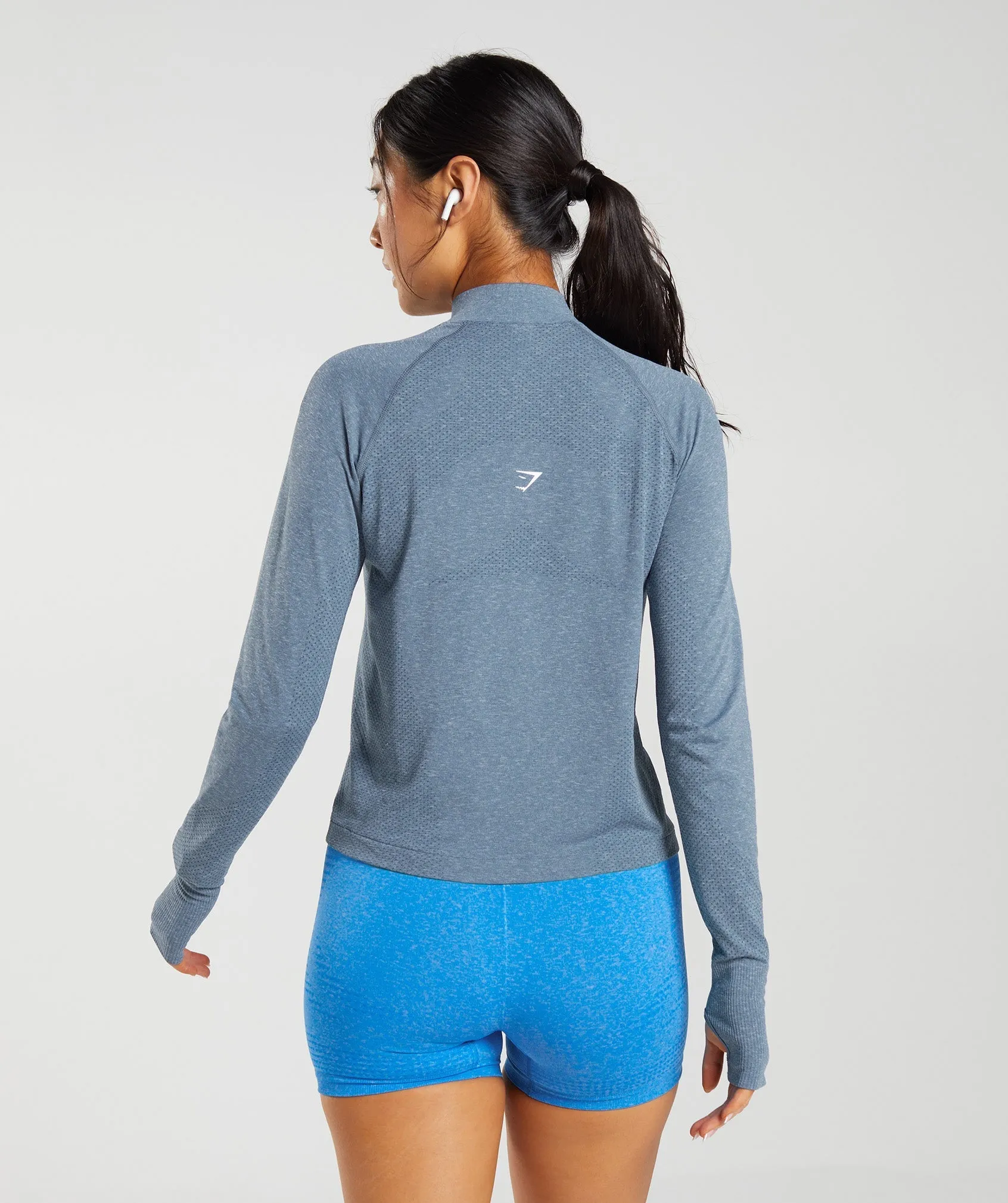 Gymshark Vital Seamless 2.0 1/4 Zip Pullover - Evening Blue Marl sold by Gymshark product image thumbnail 2
