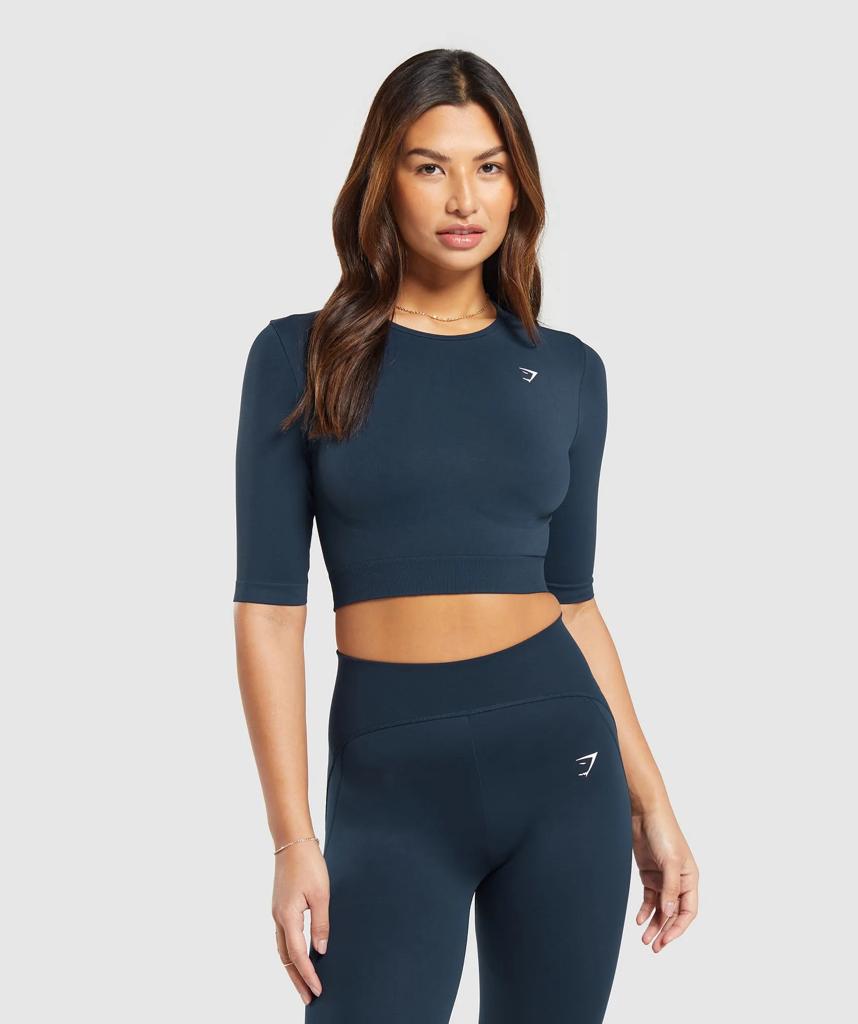 Gymshark Everyday Seamless Crop Top - Navy sold by Gymshark