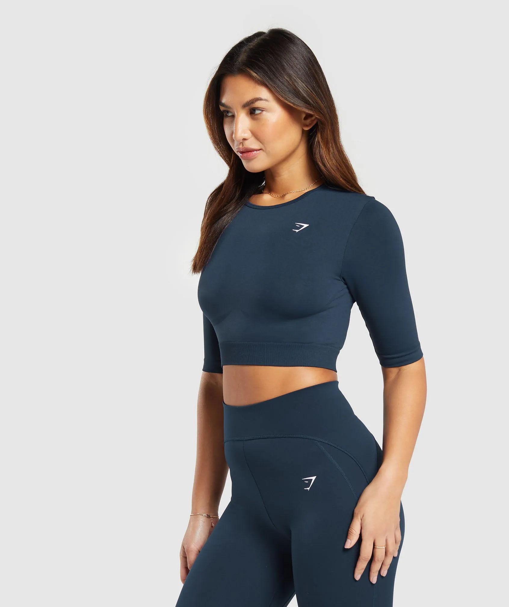 Gymshark Everyday Seamless Crop Top - Navy sold by Gymshark product image thumbnail 3