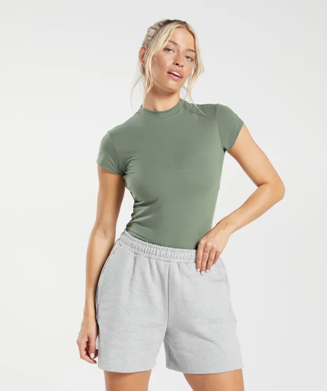 Gymshark Jersey Body Fit T-Shirt - Dusk Green sold by Gymshark
