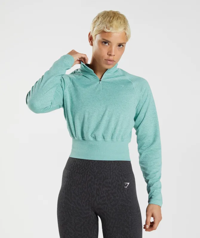 Gymshark 315 Long Sleeve Warmup Top - Pearl Blue/Winter Teal Marl sold by Gymshark