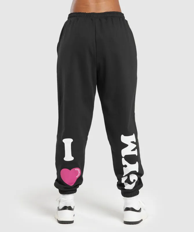 Gymshark I Heart Gym Joggers - Black sold by Gymshark