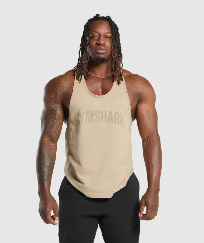 Gymshark Power Washed Stringer - Desert Beige sold by Gymshark