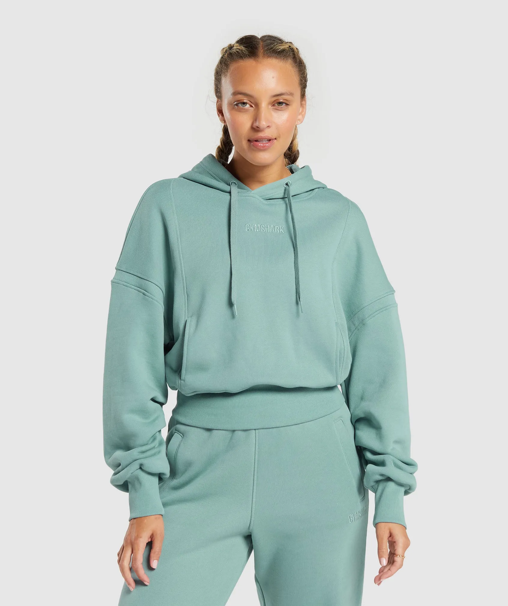 Gymshark Heavyweight Loopback Sweat Hoodie - Duck Egg Blue sold by Gymshark