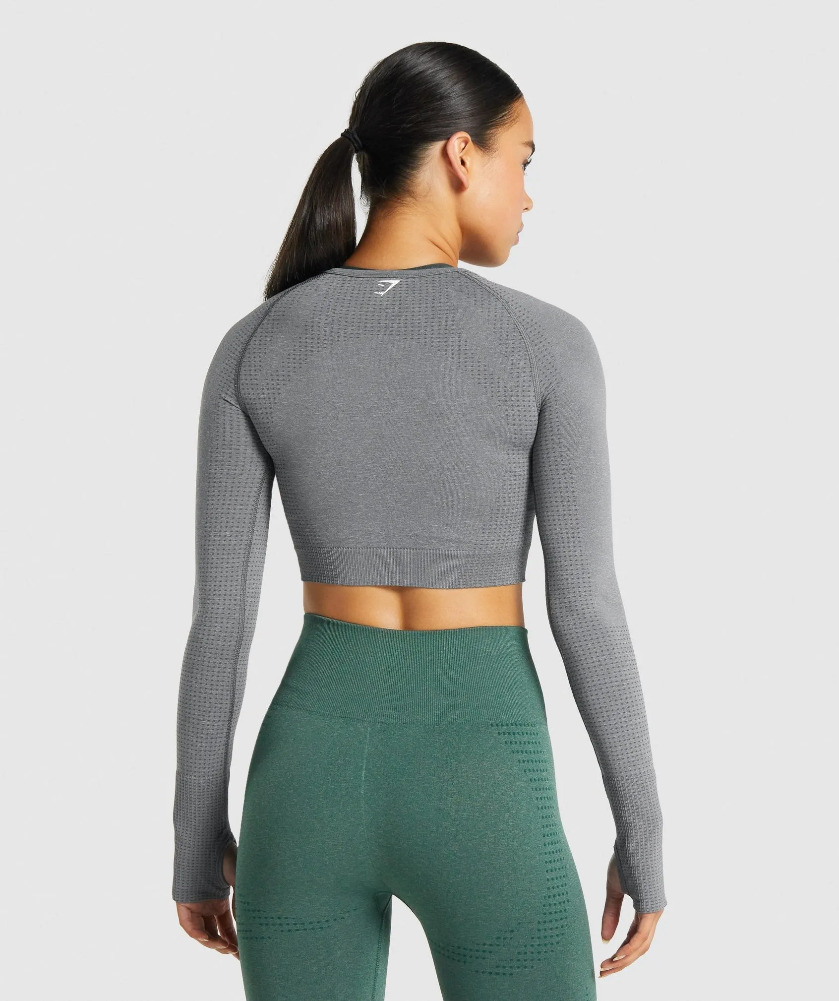 Gymshark Vital Seamless 2.0 Long Sleeve Crop Top - Smokey Grey Marl sold by Gymshark product image thumbnail 2