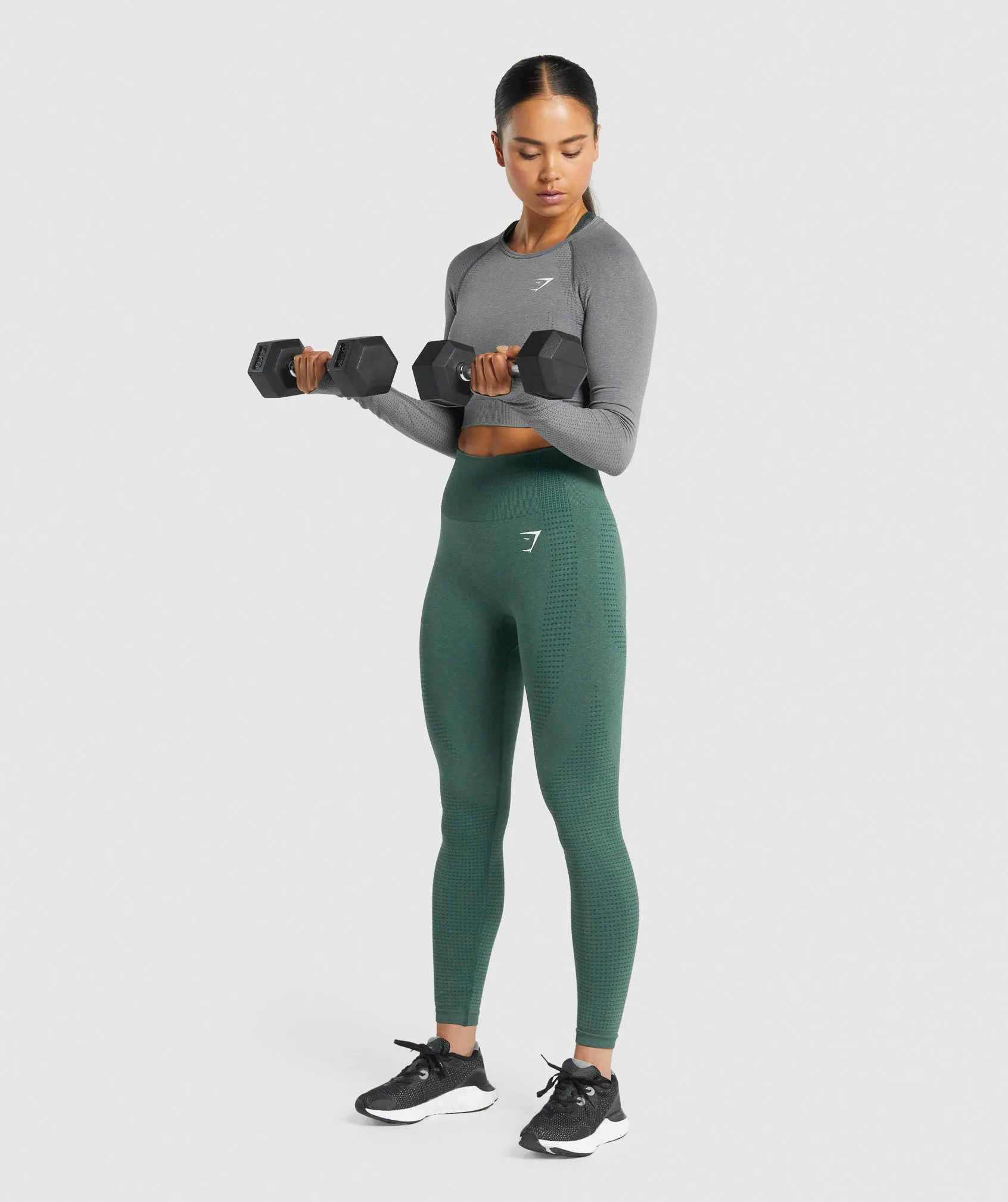 Gymshark Vital Seamless 2.0 Long Sleeve Crop Top - Smokey Grey Marl sold by Gymshark product image thumbnail 4