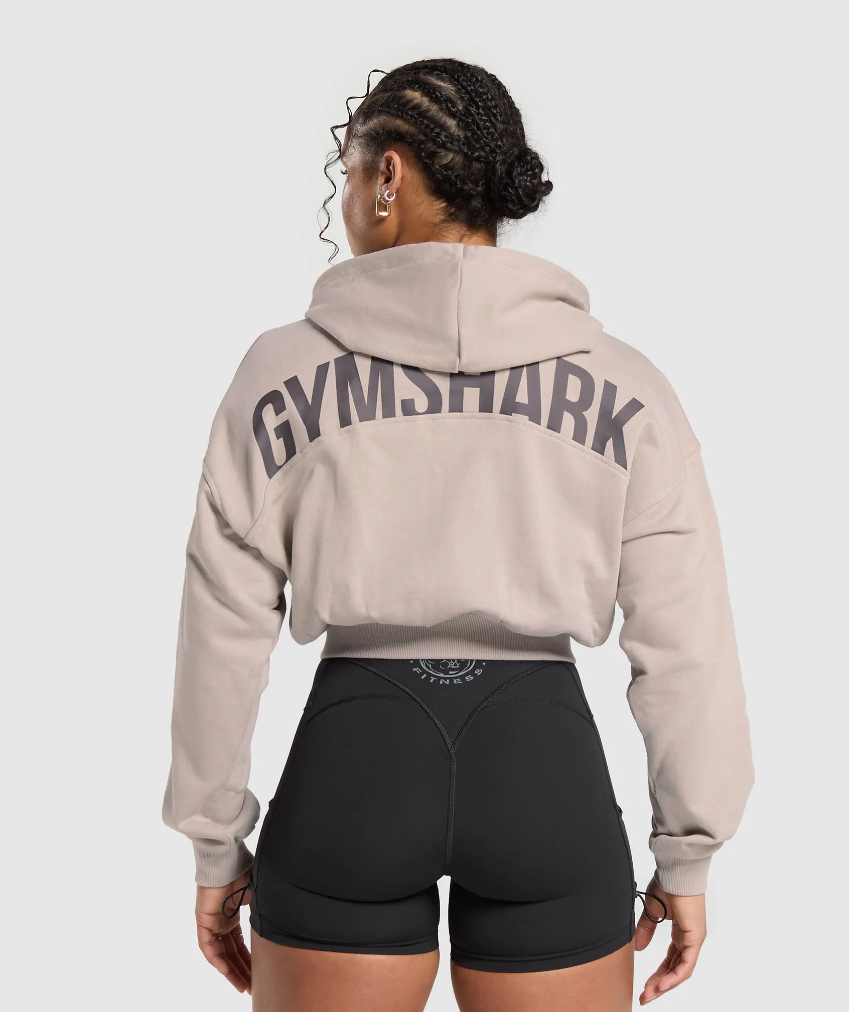Gymshark Gymshark Power Midi Zip Hoodie - Stone Pink sold by Gymshark