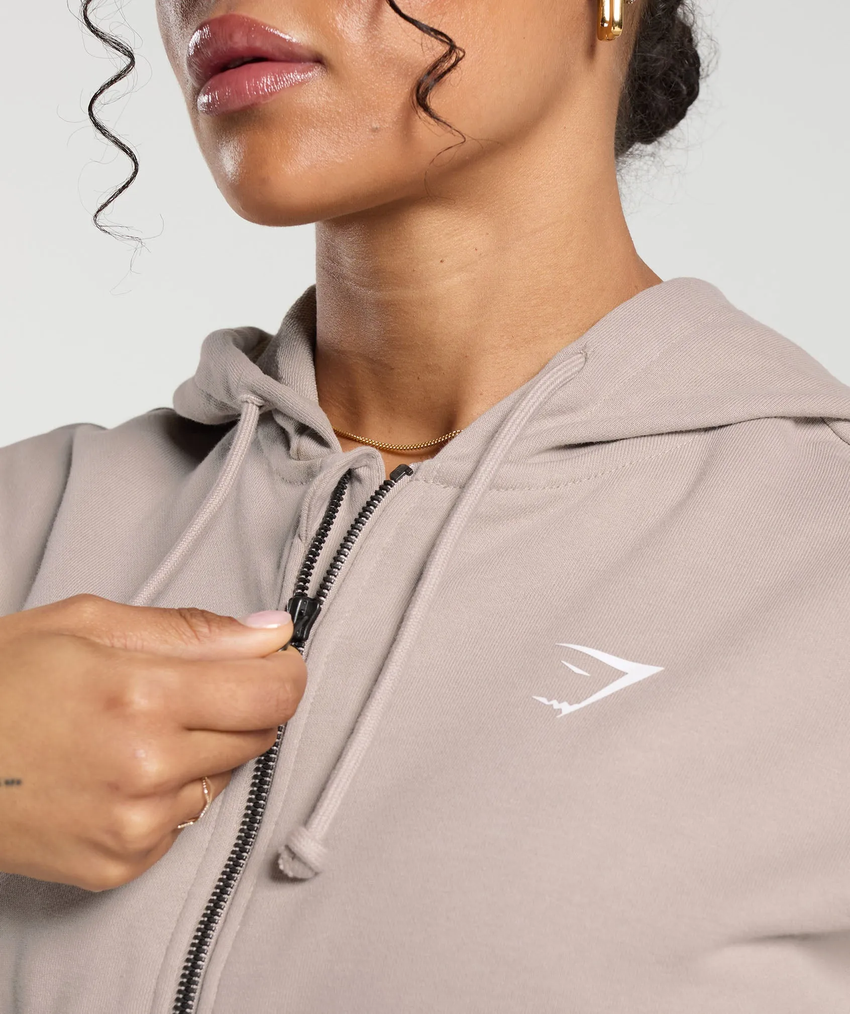 Gymshark Gymshark Power Midi Zip Hoodie - Stone Pink sold by Gymshark product image thumbnail 5