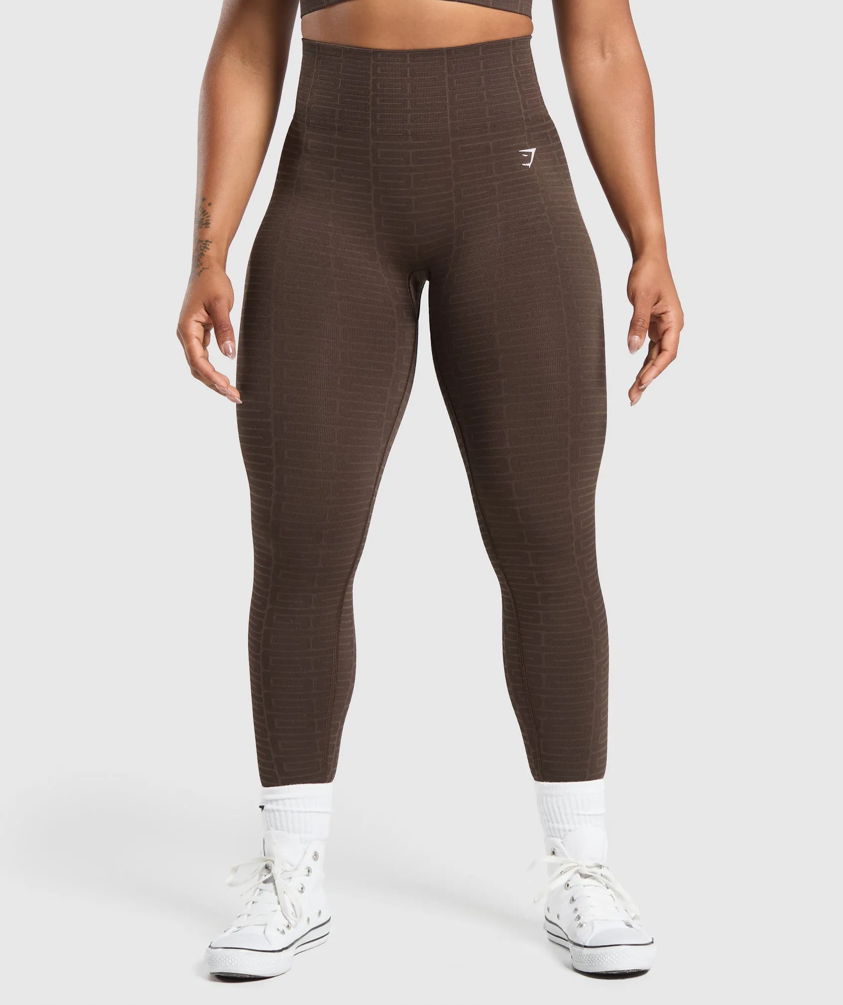 Gymshark Adapt Monogram Seamless Leggings - Archive Brown/Soul Brown sold by Gymshark