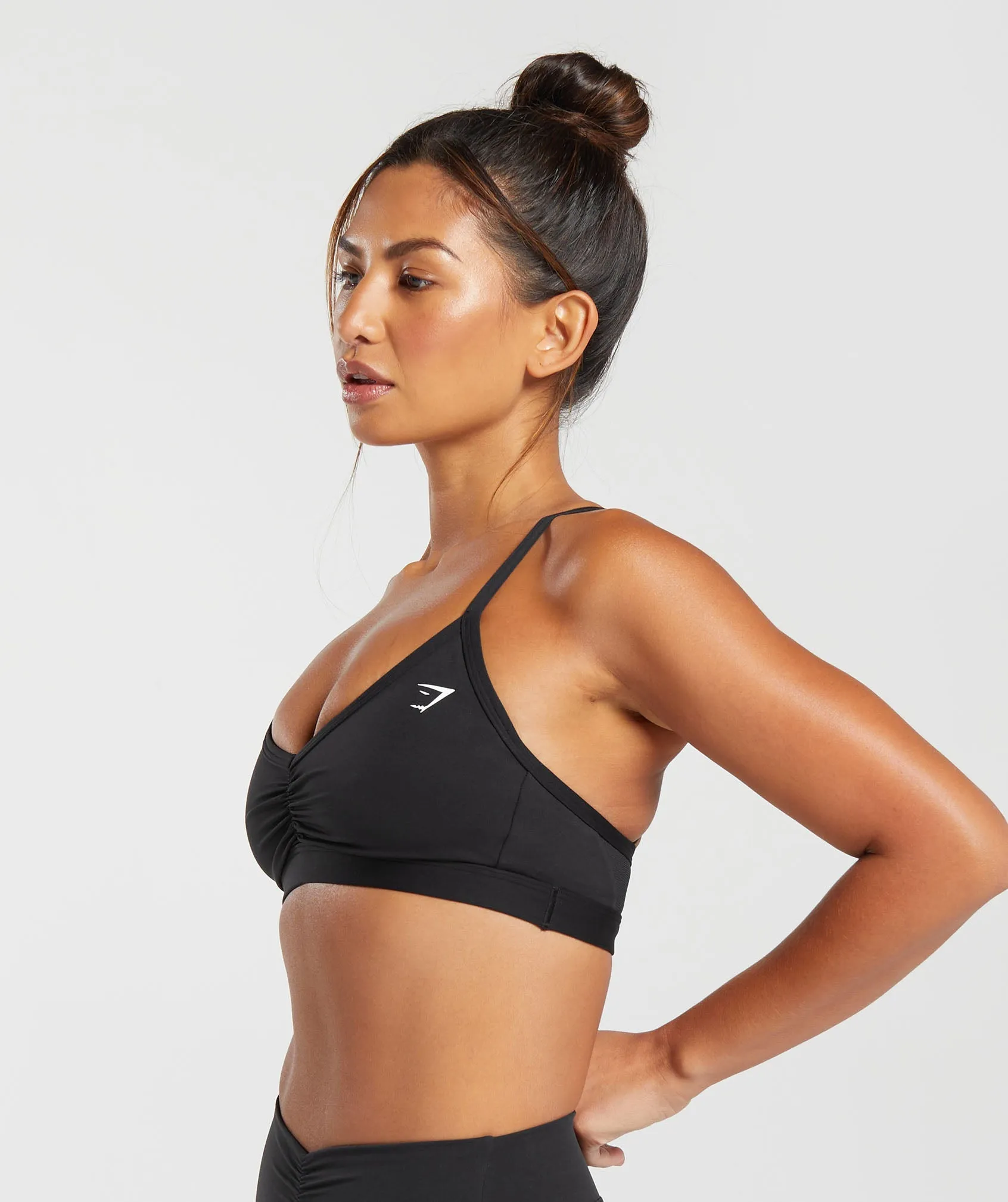 Gymshark Ruched Strappy Sports Bra - Black sold by Gymshark product image thumbnail 3