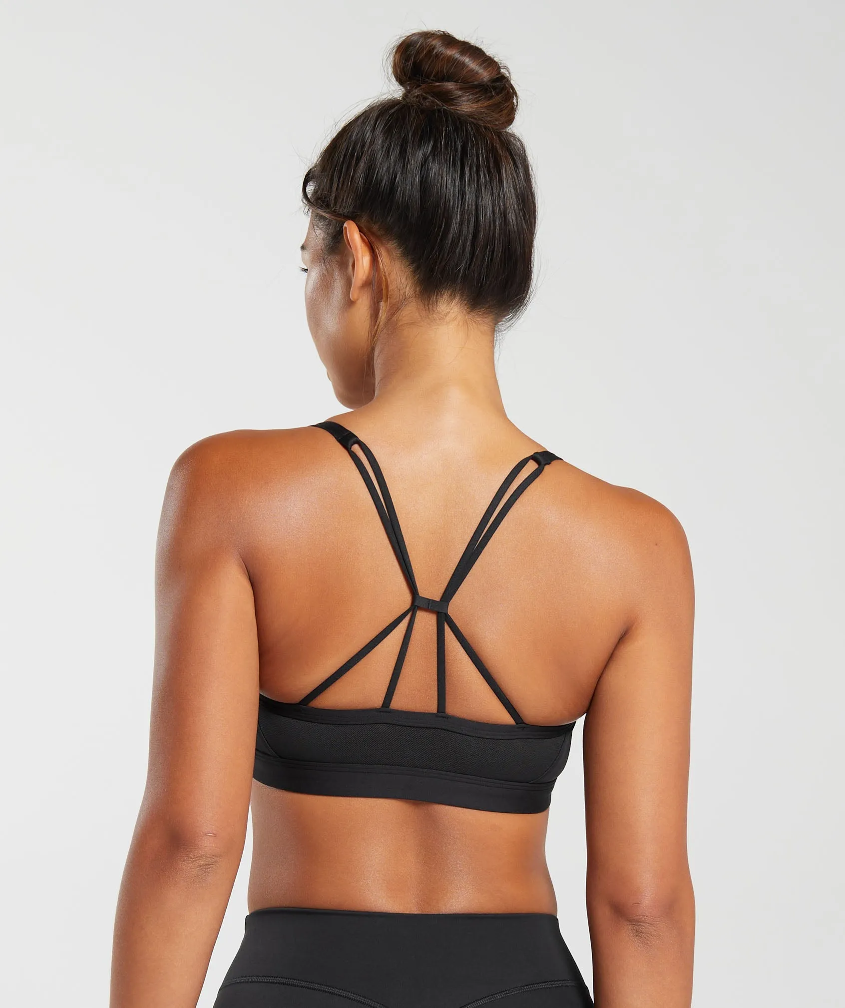 Gymshark Ruched Strappy Sports Bra - Black sold by Gymshark