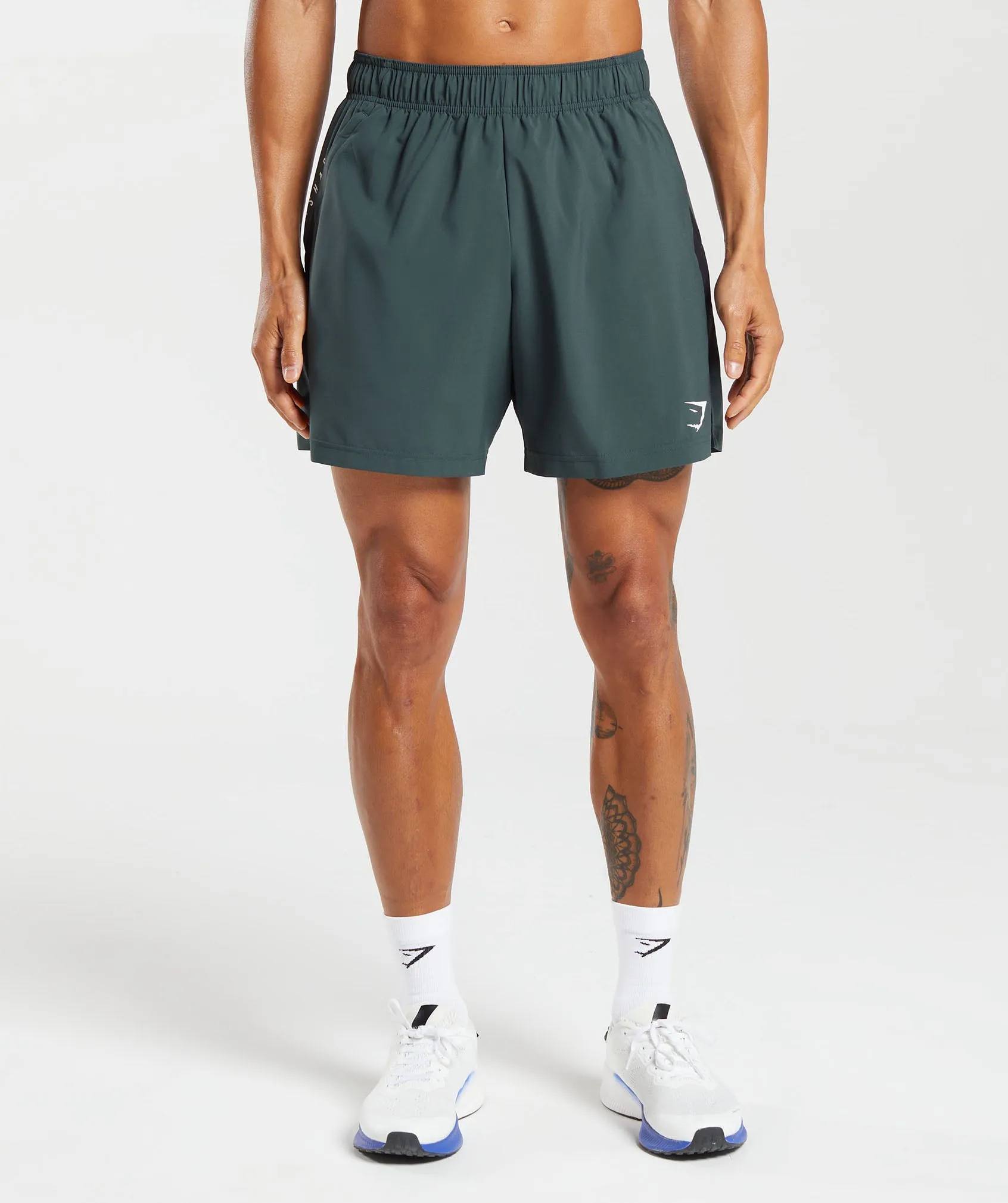 Gymshark Sport 7" Shorts - Fog Green/Black sold by Gymshark