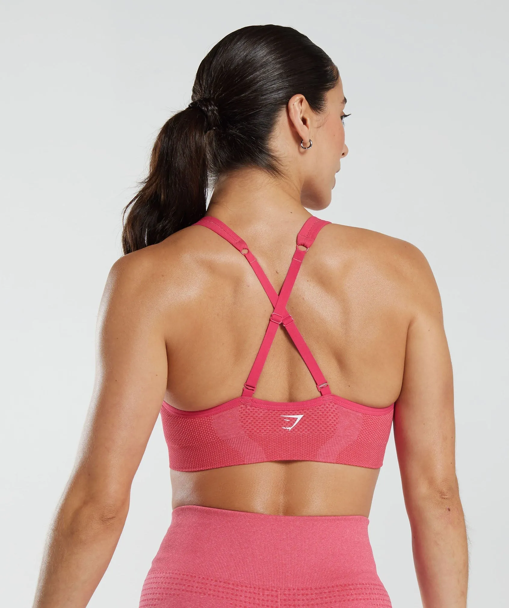 Gymshark Vital V Neck Sports Bra -  Bright Fuchsia Marl sold by Gymshark product image thumbnail 2