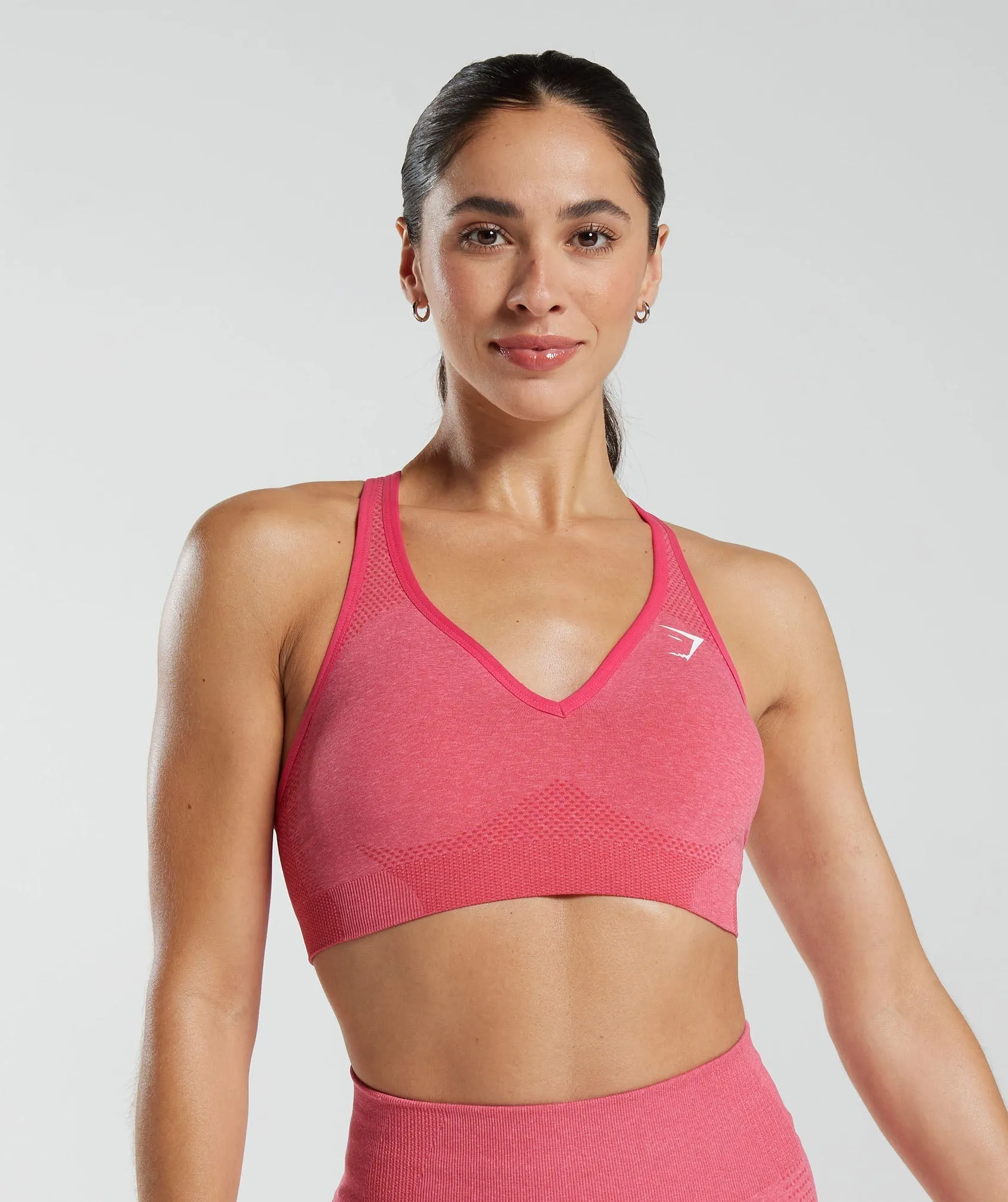 Gymshark Vital V Neck Sports Bra -  Bright Fuchsia Marl sold by Gymshark
