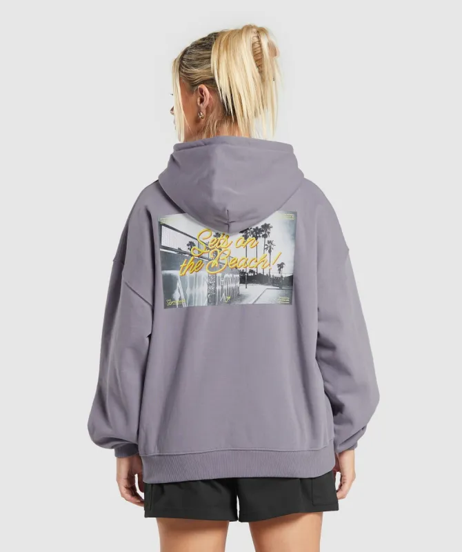 Gymshark Sets On The Beach Hoodie - Fog Purple sold by Gymshark