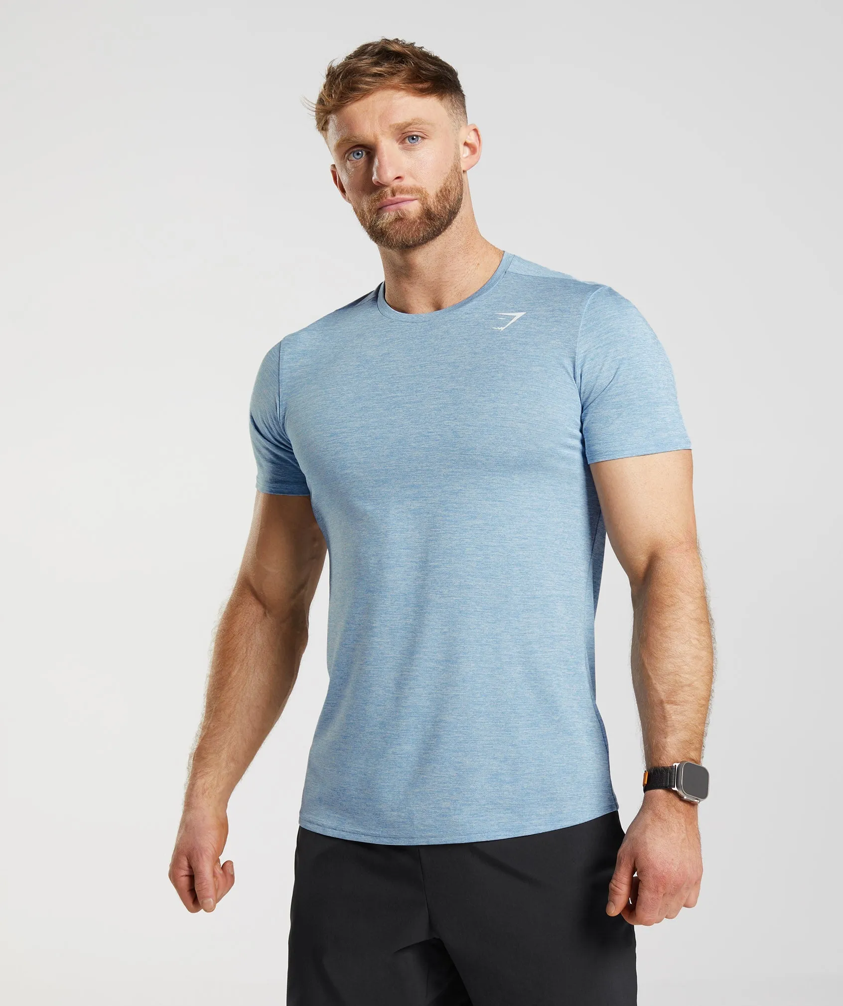 Gymshark Arrival Marl T-Shirt - Ozone Blue/Skyline Blue Marl sold by Gymshark