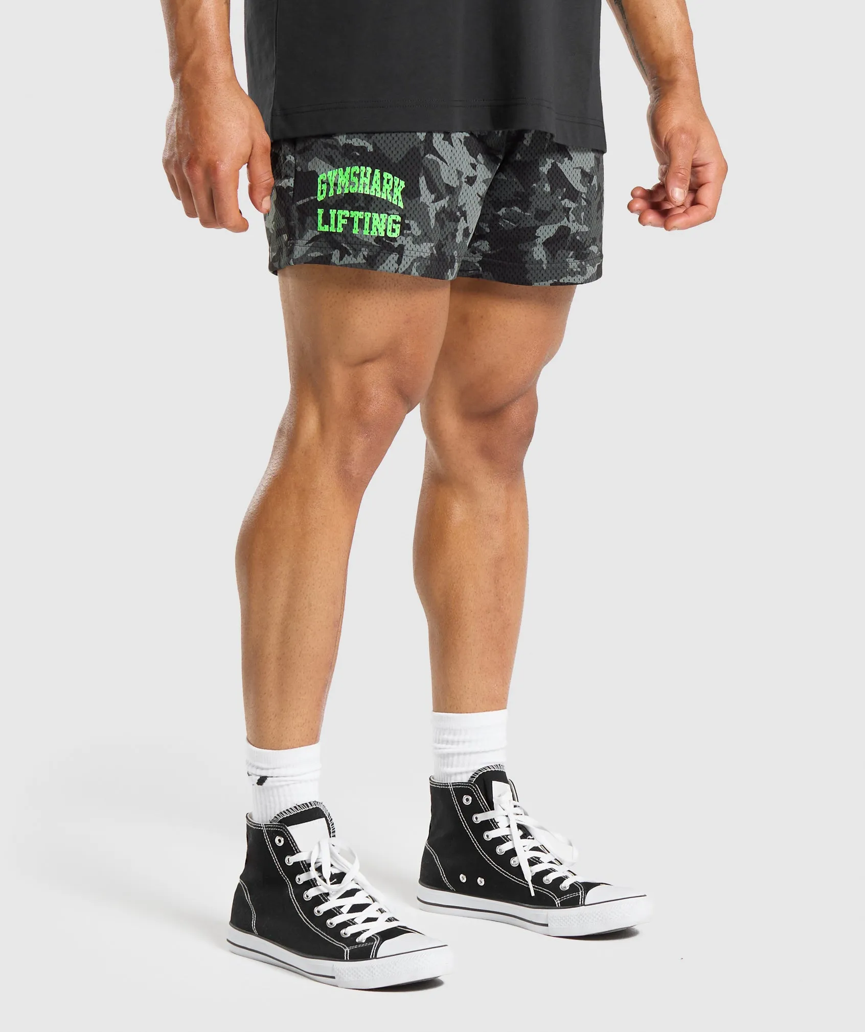Gymshark Printed Lifting Mesh 5" Shorts - Black sold by Gymshark product image thumbnail 3