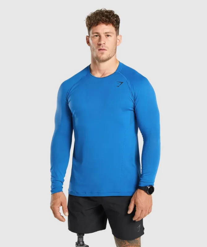 Gymshark Apex Long Sleeve T-shirt - Blue sold by Gymshark
