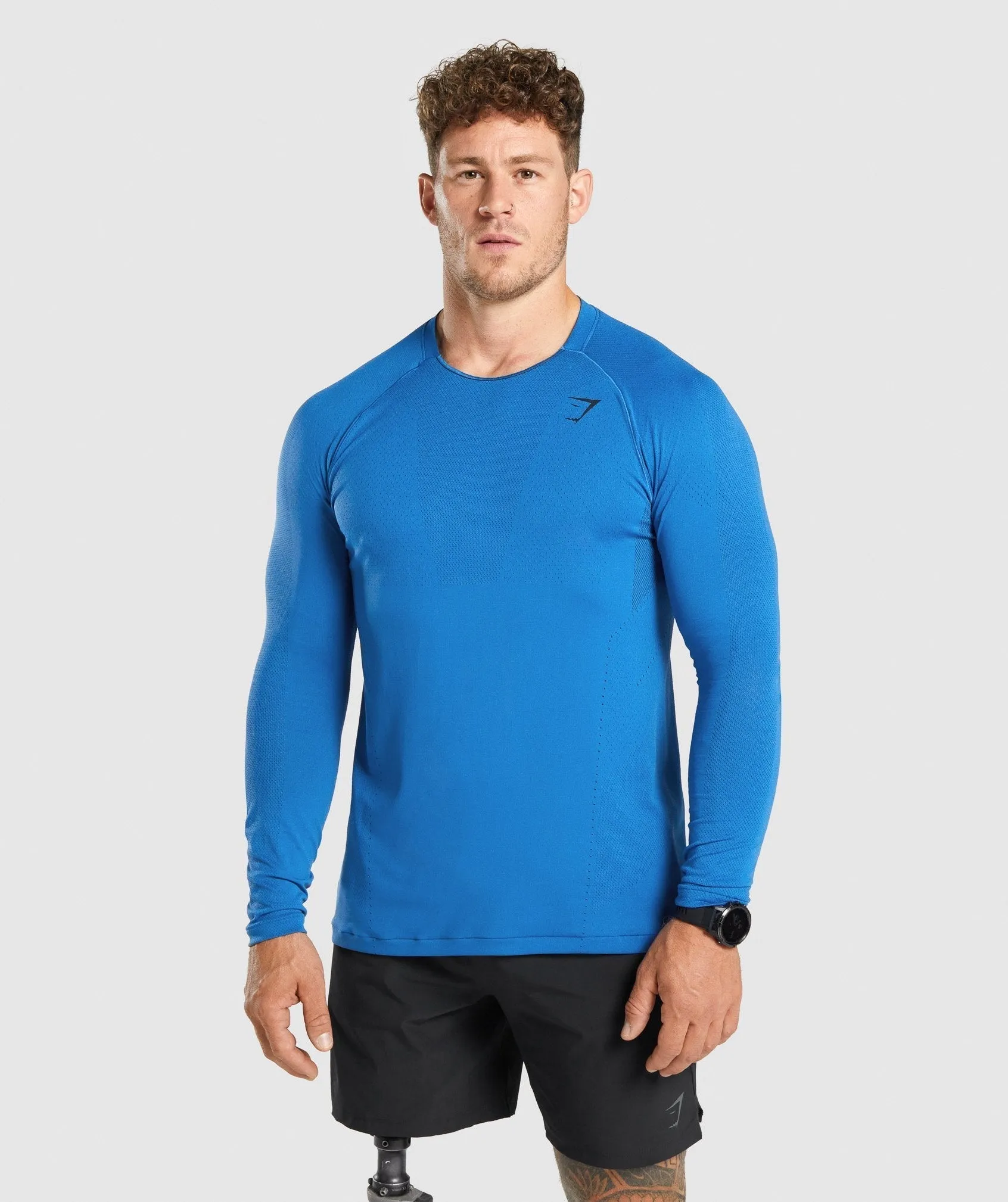 Gymshark Apex Long Sleeve T-shirt - Blue sold by Gymshark