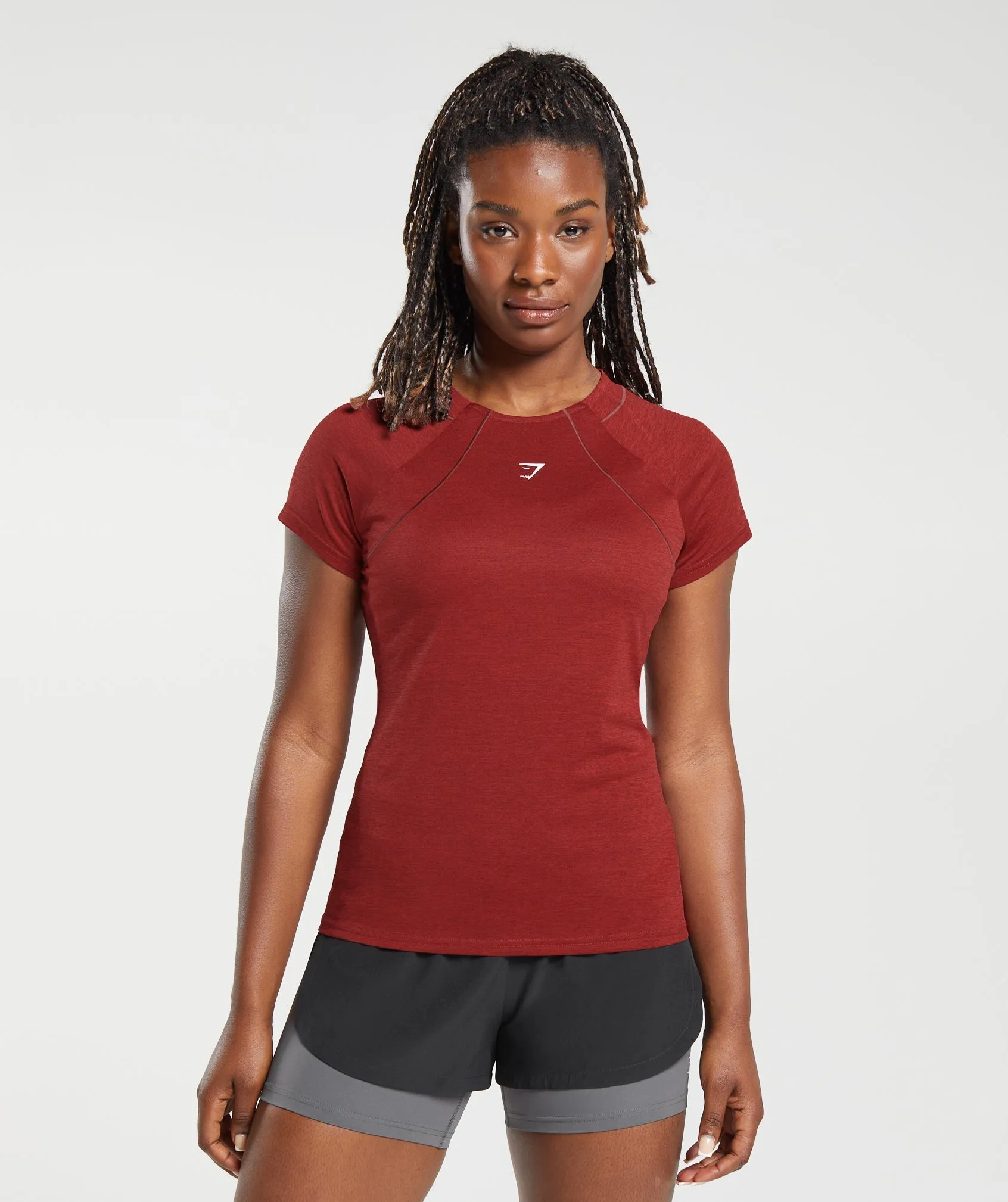 Gymshark Running T-Shirt - Washed Burgundy/Velvet Red sold by Gymshark