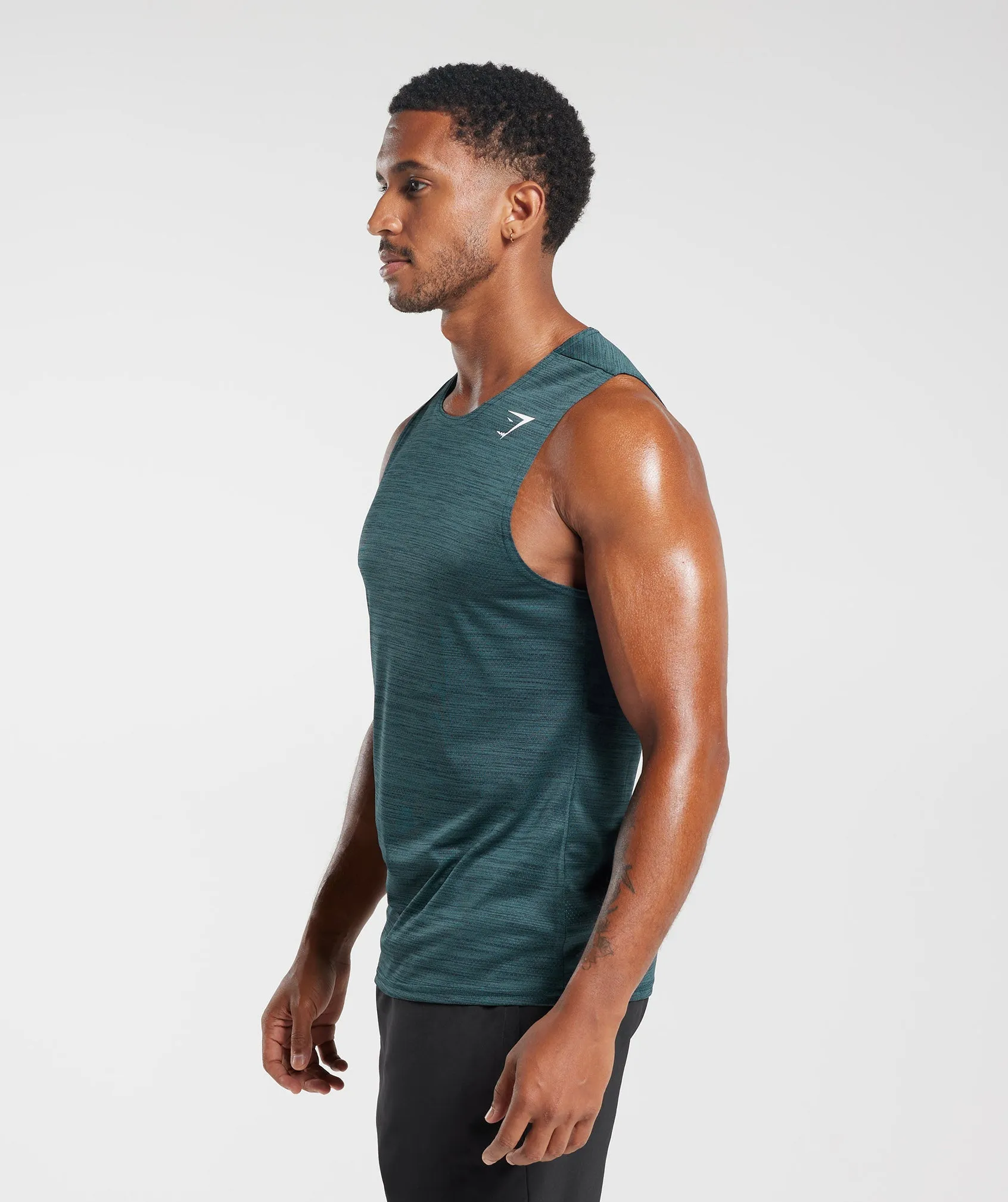 Gymshark Arrival Marl Tank - Navy/Smokey Teal Marl sold by Gymshark product image thumbnail 3