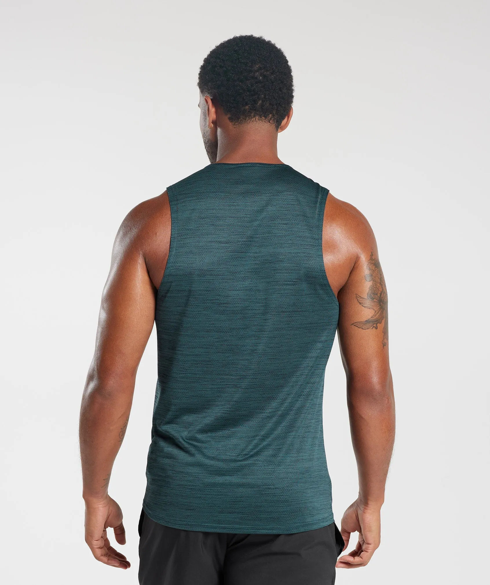 Gymshark Arrival Marl Tank - Navy/Smokey Teal Marl sold by Gymshark product image thumbnail 2