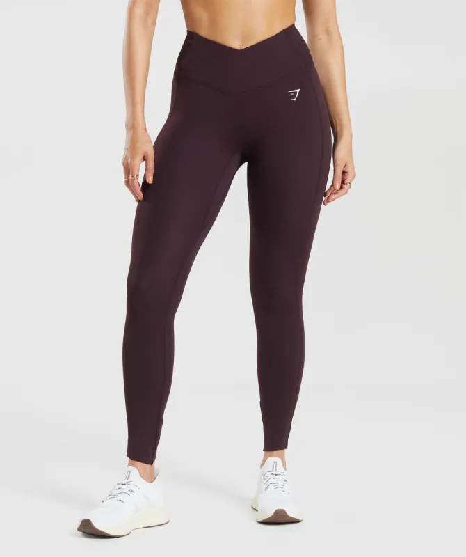 Gymshark Crossover Leggings - Plum Brown sold by Gymshark