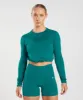 Gymshark Sweat Seamless Long Sleeve Crop Top - Rich Teal sold by Gymshark