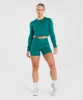 Gymshark Sweat Seamless Long Sleeve Crop Top - Rich Teal sold by Gymshark