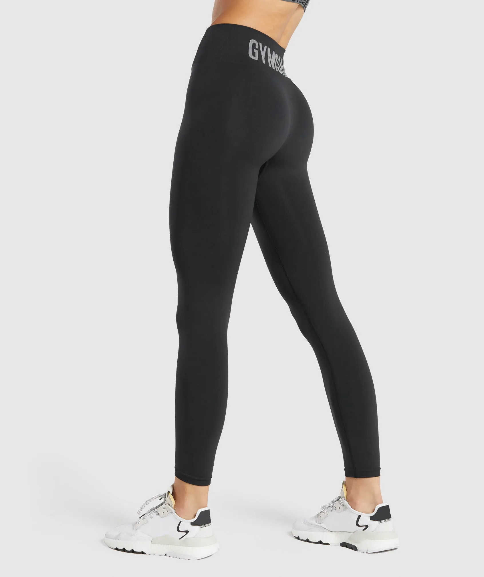 Gymshark Fit Seamless Mid Rise Leggings - Black sold by Gymshark product image thumbnail 3