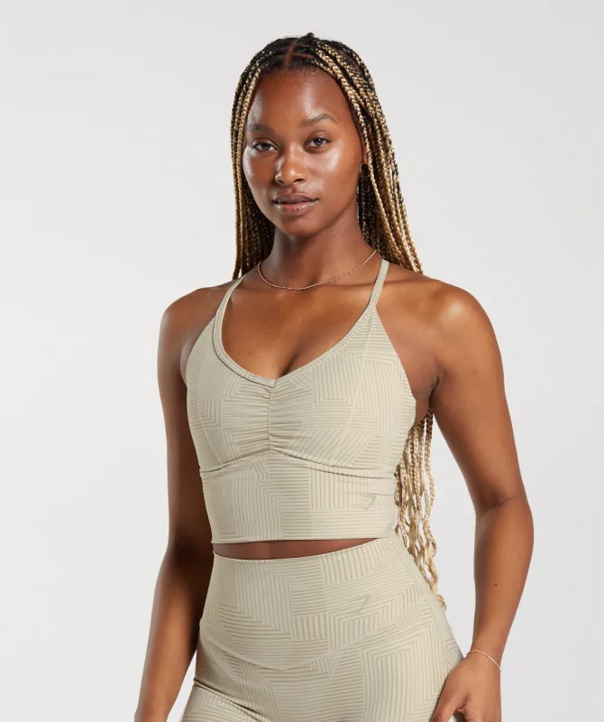 Gymshark Elevate Longline Sports Bra - Sandy Brown sold by Gymshark